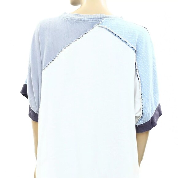 Free People We The Free Colorblock Oversized Pullover Top Embroidered S 273025 - Picture 5 of 7